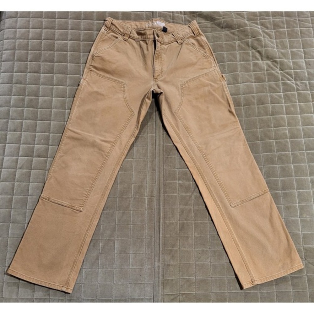 Carhartt Double Knee Dungaree Fit Men Size 34x34 Pants B136 BRN